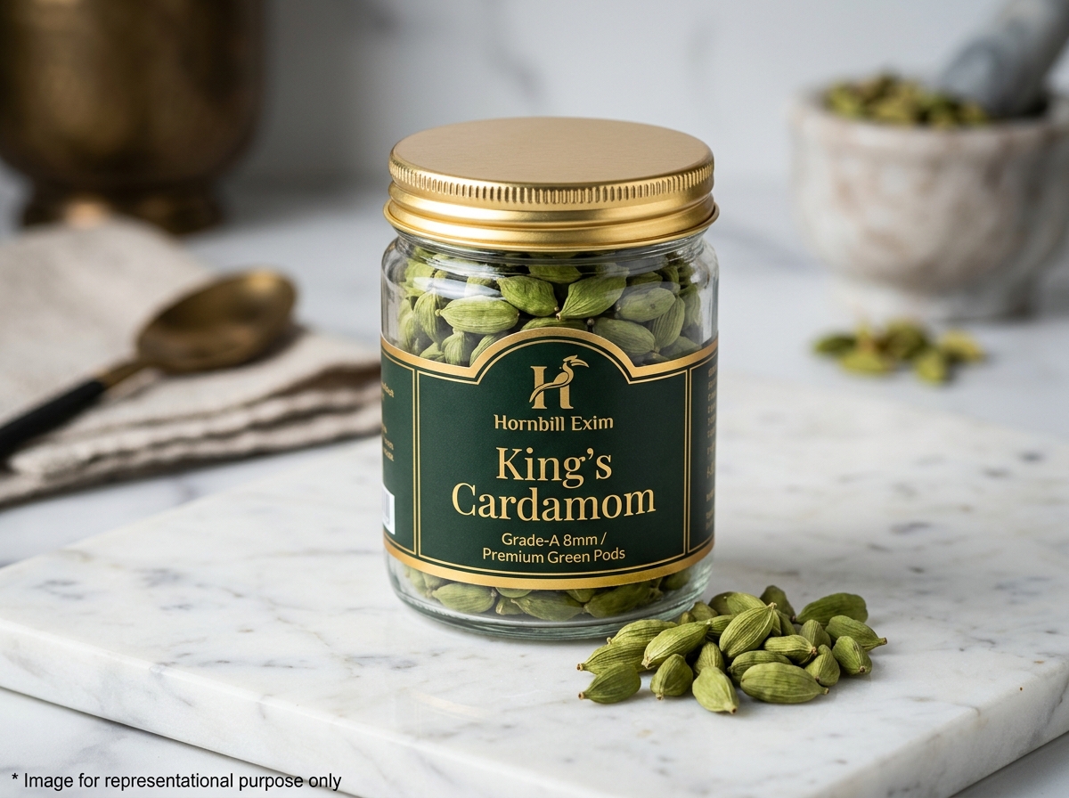 King's Green Cardamom (8mm Bold) - 200g Reserve Glass Jar
