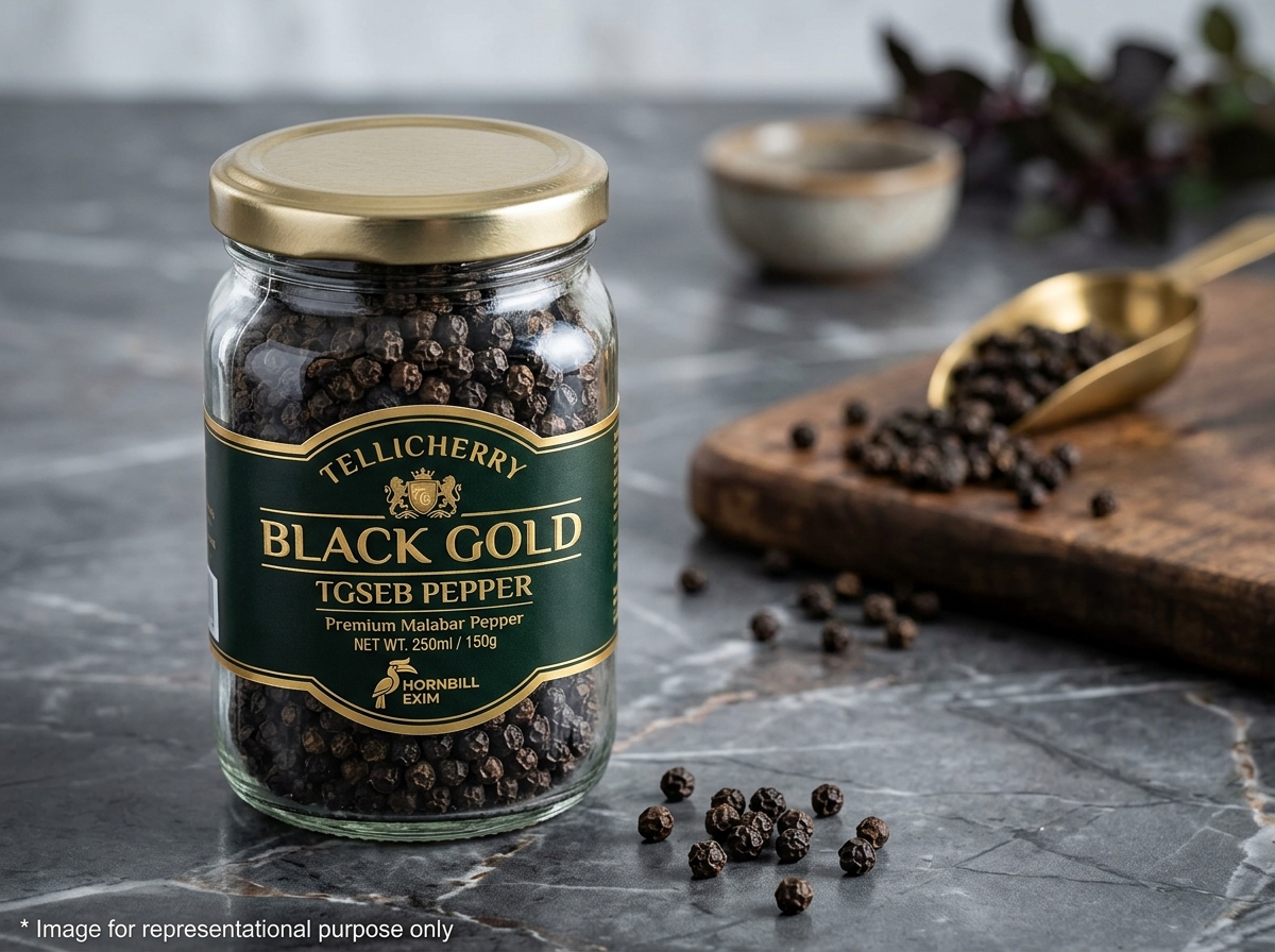 Tellicherry Black Gold (TGSEB Pepper) - 200g Reserve Glass Jar